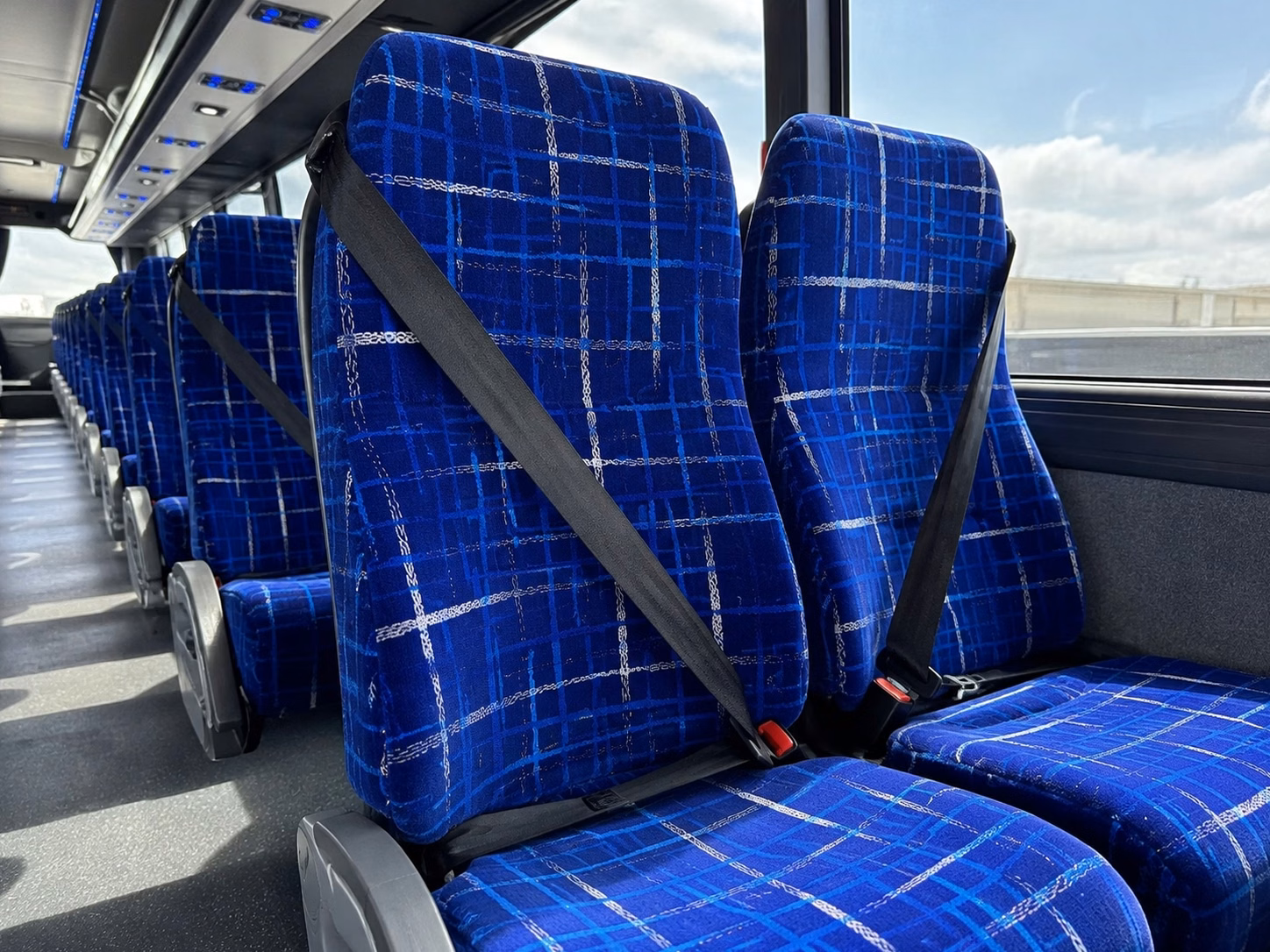 lowell charter bus rental interior